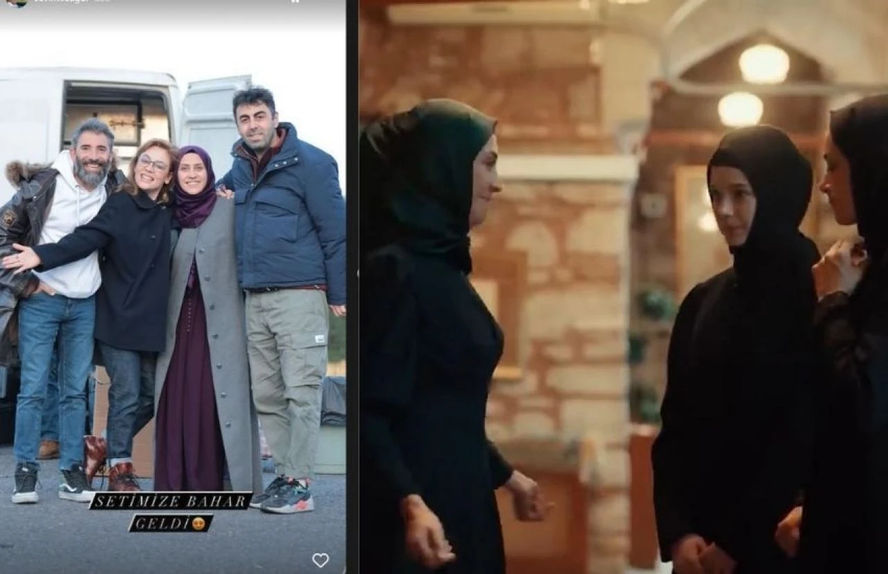 Demet Evgar'dan Kızıl Goncalar dizisine set ziyareti