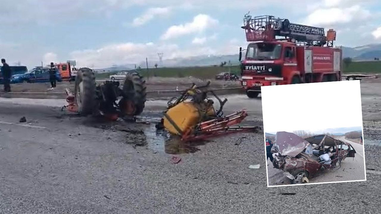 Isparta&#039;da traktör-otomobil kazası: 1&#039;i ağır 4 yaralı!