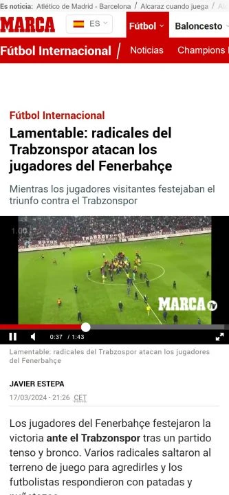 Trabzonspor-Fenerbahçe maçı dünya basınında! Rezalet sınırları aştı... 