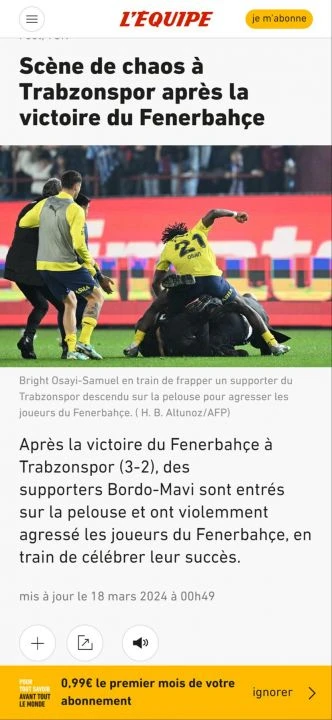 Trabzonspor-Fenerbahçe maçı dünya basınında! Rezalet sınırları aştı... 