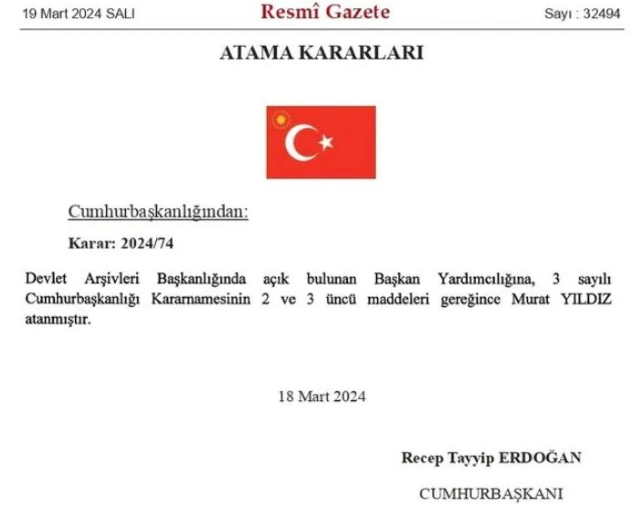 18.03.2024 Resmi Gazete kararları... Erdoğan imzalı atamalar  - 2. Resim