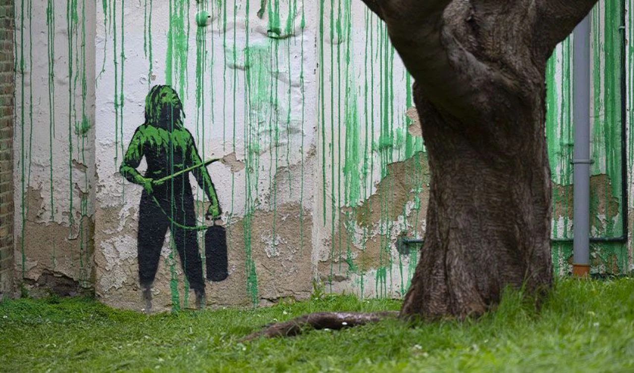 Dünyanın en gizemli kişisi ama bir o kadar da tanınıyor! Bansky eseriyle ortaya çıktı - 2. Resim