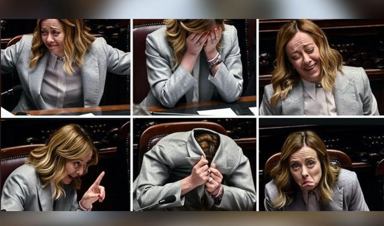 Parlamentodaki sözler Başbakan Meloni'yi bu hale soktu! Sosyal medya yıkıldı