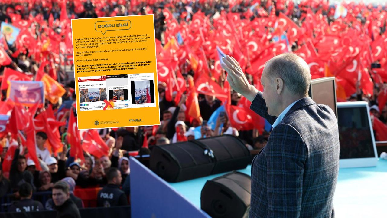 “Erdoğan’ın Ankara mitinginde gözaltı” iddialarına yalanlama!