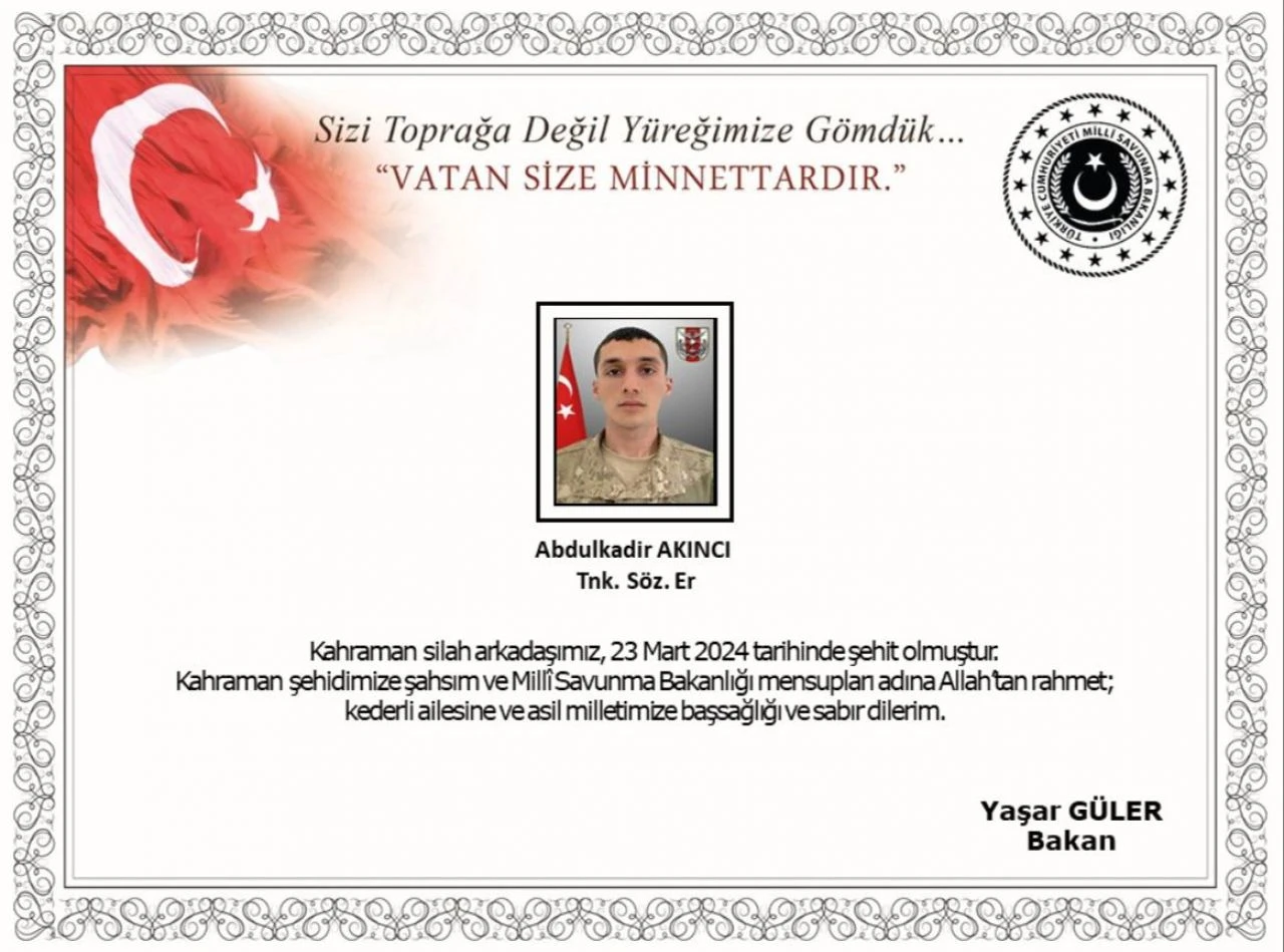 Son dakika! MSB acı haberi duyurdu: Bahar Kalkanı bölgesinde 1 askerimiz şehit oldu