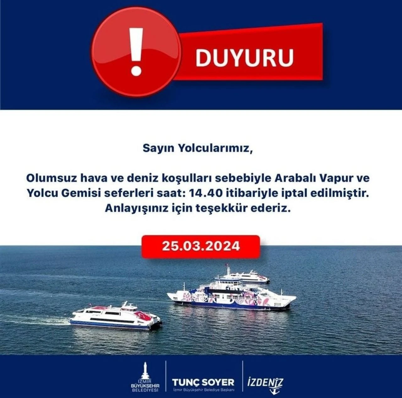 Yola çıkacaklar dikkat! Vapur seferleri iptal edildi - 1. Resim