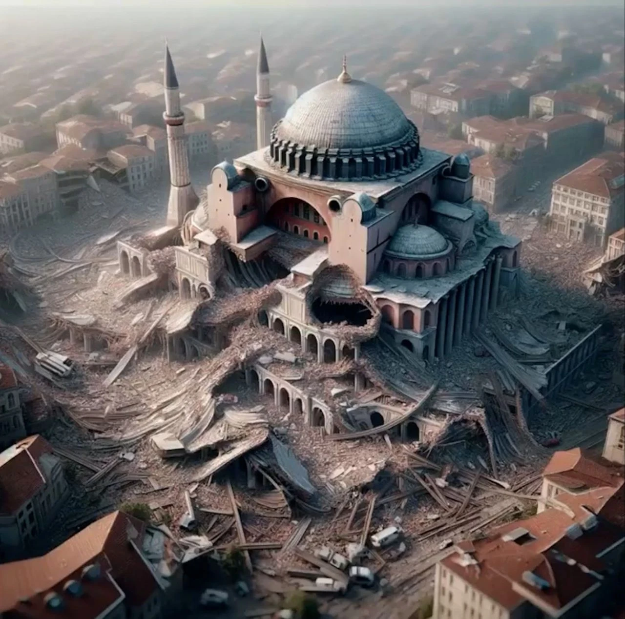 yapay zeka Büyük İstanbul depremi sonrası şehir nasıl gözükecek? Tüyler ürperten görselleri <a href=