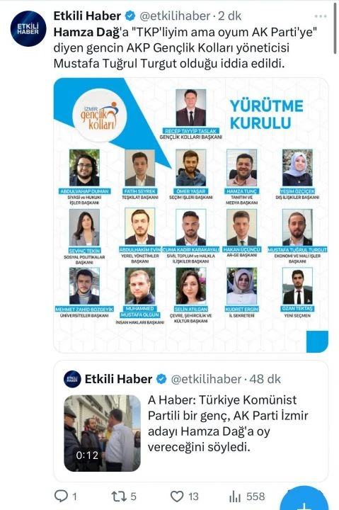 "Hamza Dağ ile konuşan genç TKP'li değil AK Partili" iddiası çürüdü