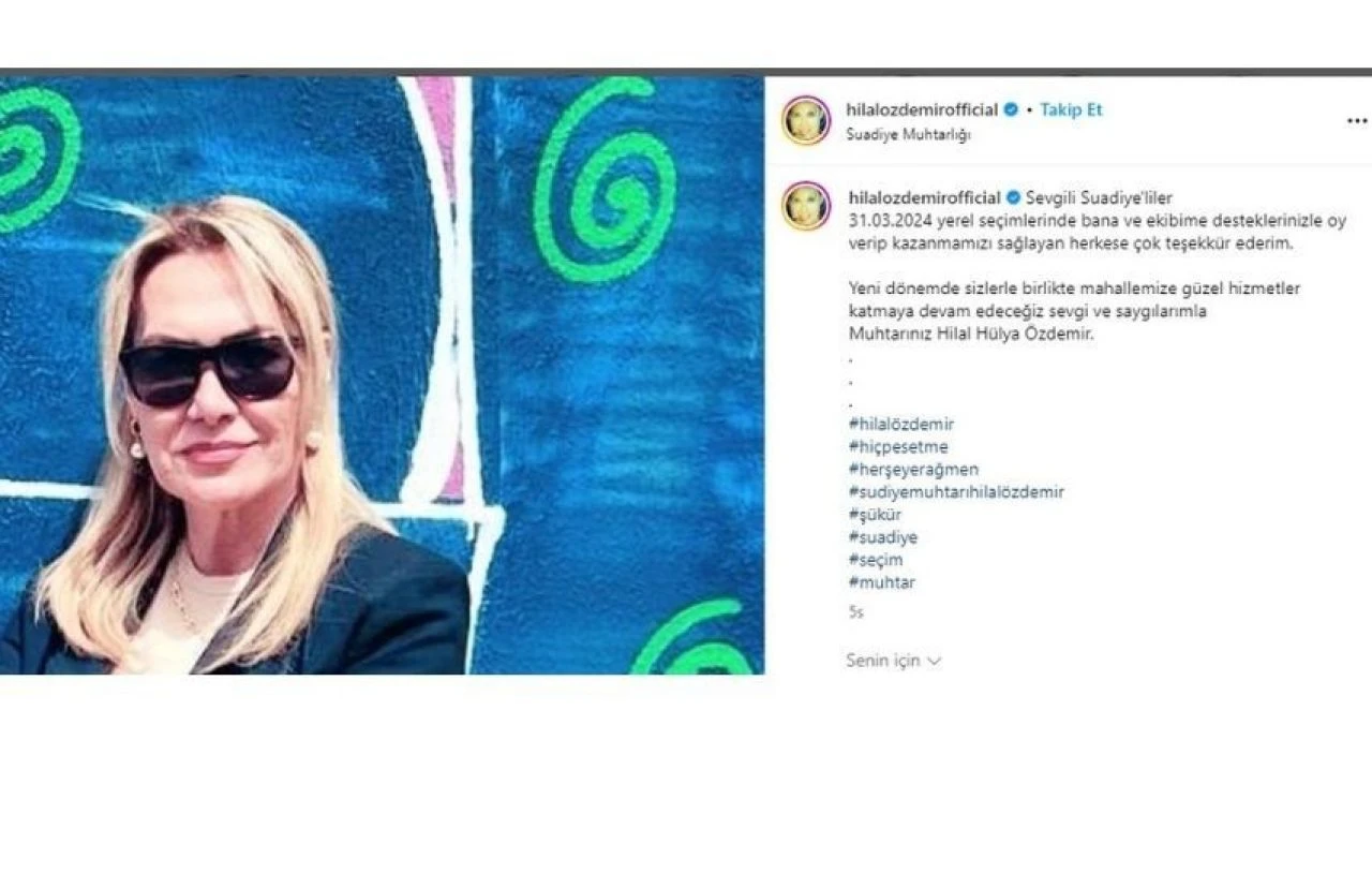 Ünlü türkücü Hilal Özdemir muhtar oldu