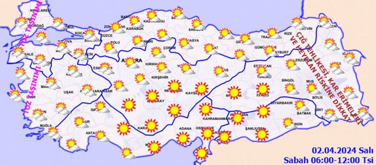 Meteoroloji uyardı: Sıcaklık artıyor, havadaki tehlike sürüyor! İstanbul, Ankara, İzmir ve il il 2 Nisan hava durumu