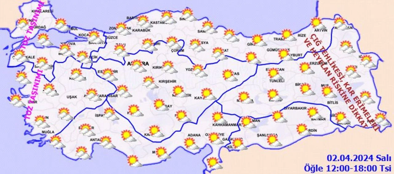Meteoroloji uyardı: Sıcaklık artıyor, havadaki tehlike sürüyor! İstanbul, Ankara, İzmir ve il il 2 Nisan hava durumu