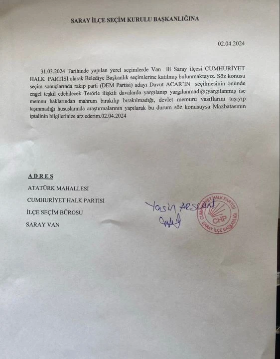 CHP Van depremi! DEM Partili ismin mazbatasının iptali için başvurdu parti ihraç ediyor - 1. Resim