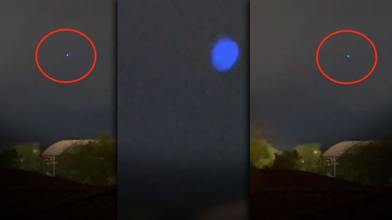 Mavi ışıklı UFO herkesi tedirgin etti! Şehrin üzerinde adeta bir çizgi çizdi