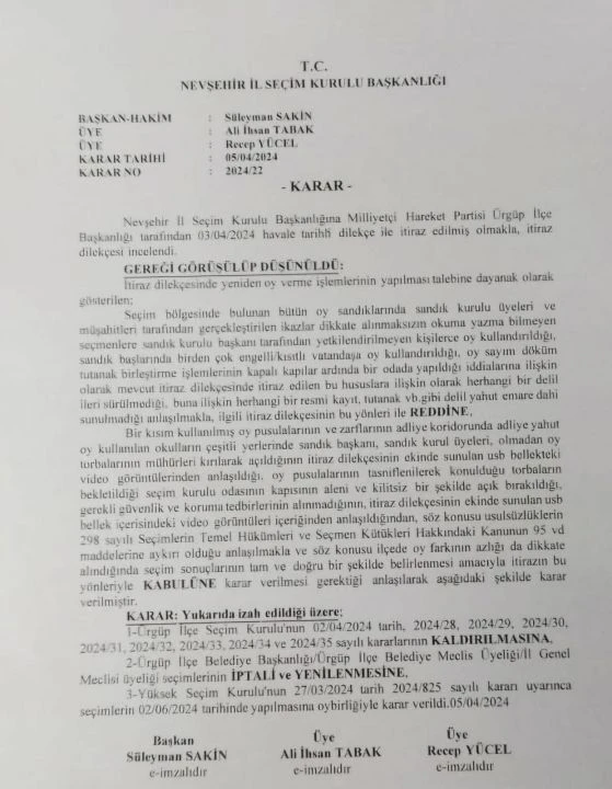 Seçim iptal: MHP'nin itirazı kabul edildi: Mühürleri kırıp torbaları açtılar