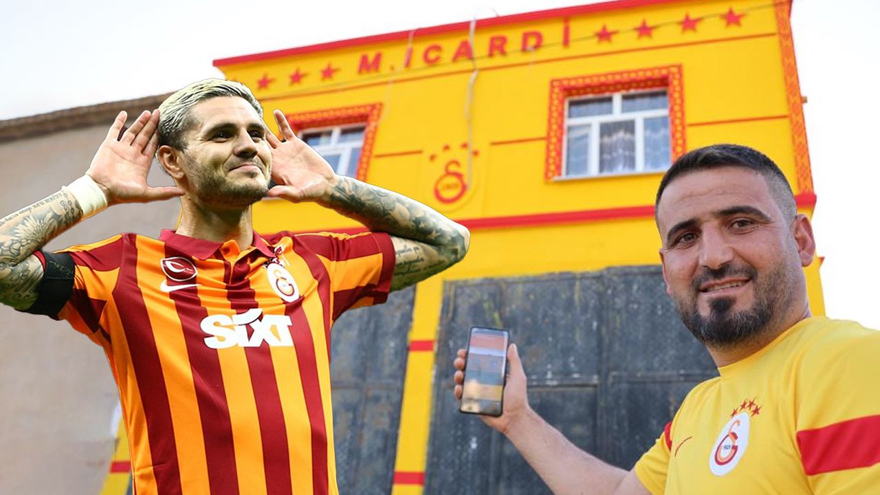 Yere göğe sığmayan aşk... Çılgın Galatasaray taraftarı evinin dış cephesine Icardi yazdırdı! Bir de mesajı var