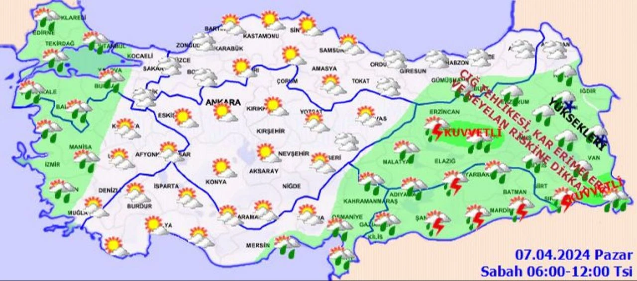 Meteoroloji'den 13 il için kuvvetli yağış uyarısı! Bugün hava nasıl olacak? İstanbul, Ankara, İzmir ve il il 7 Nisan hava durumu