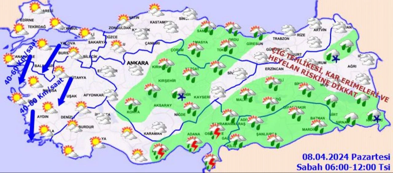 Bugün hava nasıl olacak? Meteoroloji'den yağış ve sel baskını uyarısı... İstanbul, Ankara, İzmir ve il il 8 Nisan hava durumu