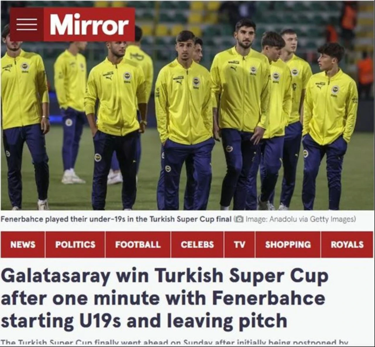 Fenerbahçe'nin sahadan çekilmesi Avrupa'da büyük ses getirdi - 3. Resim