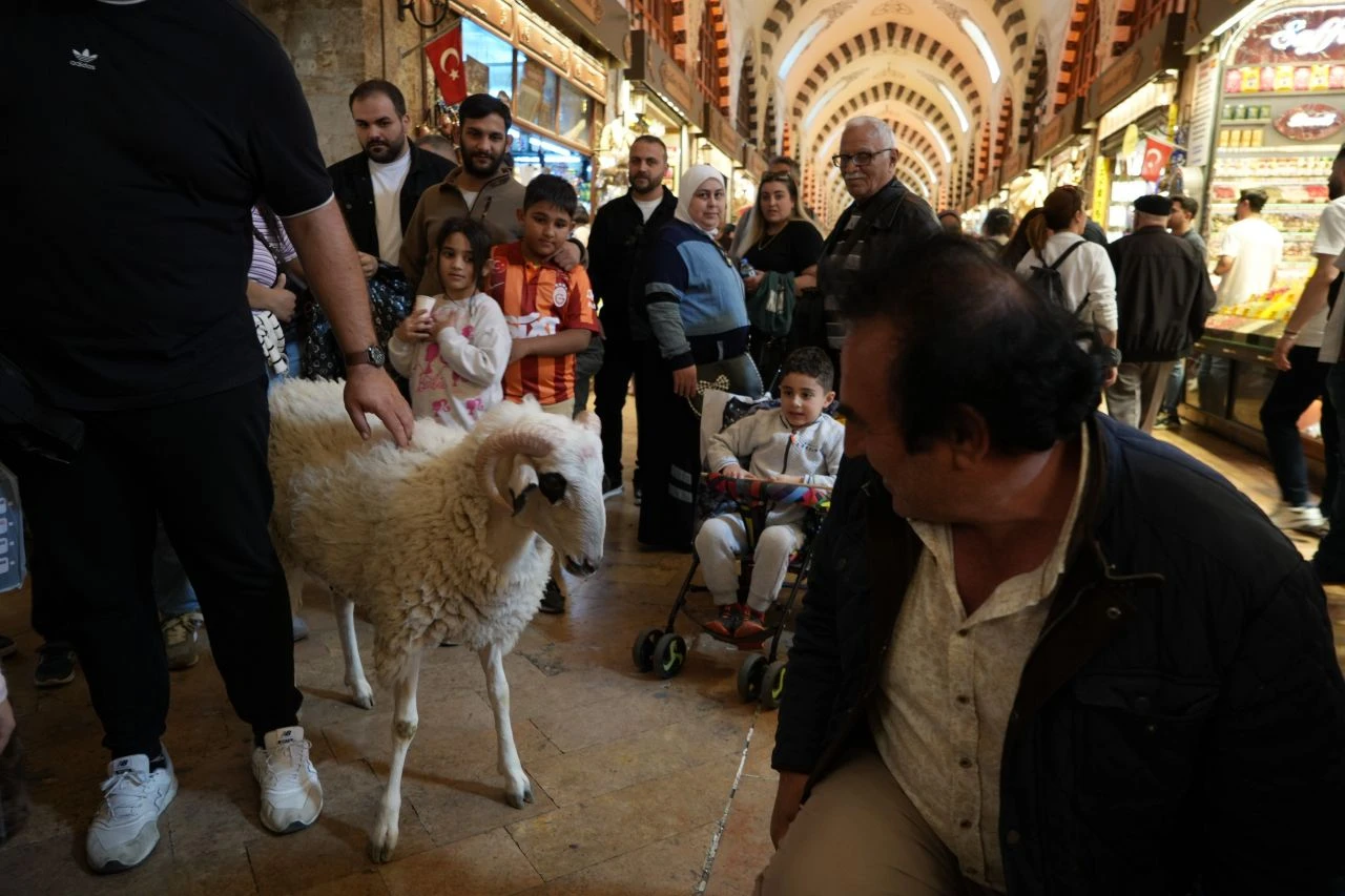 Bayram alışverişine çıkanlar onu görünce şoke oldu! Herkes cep telefonuna sarıldı - 1. Resim