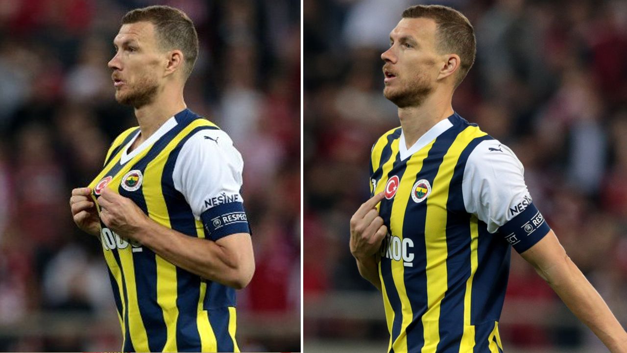 Edin Dzeko&#039;dan Olympiakos taraftarlarına Türk bayrağıyla cevap!