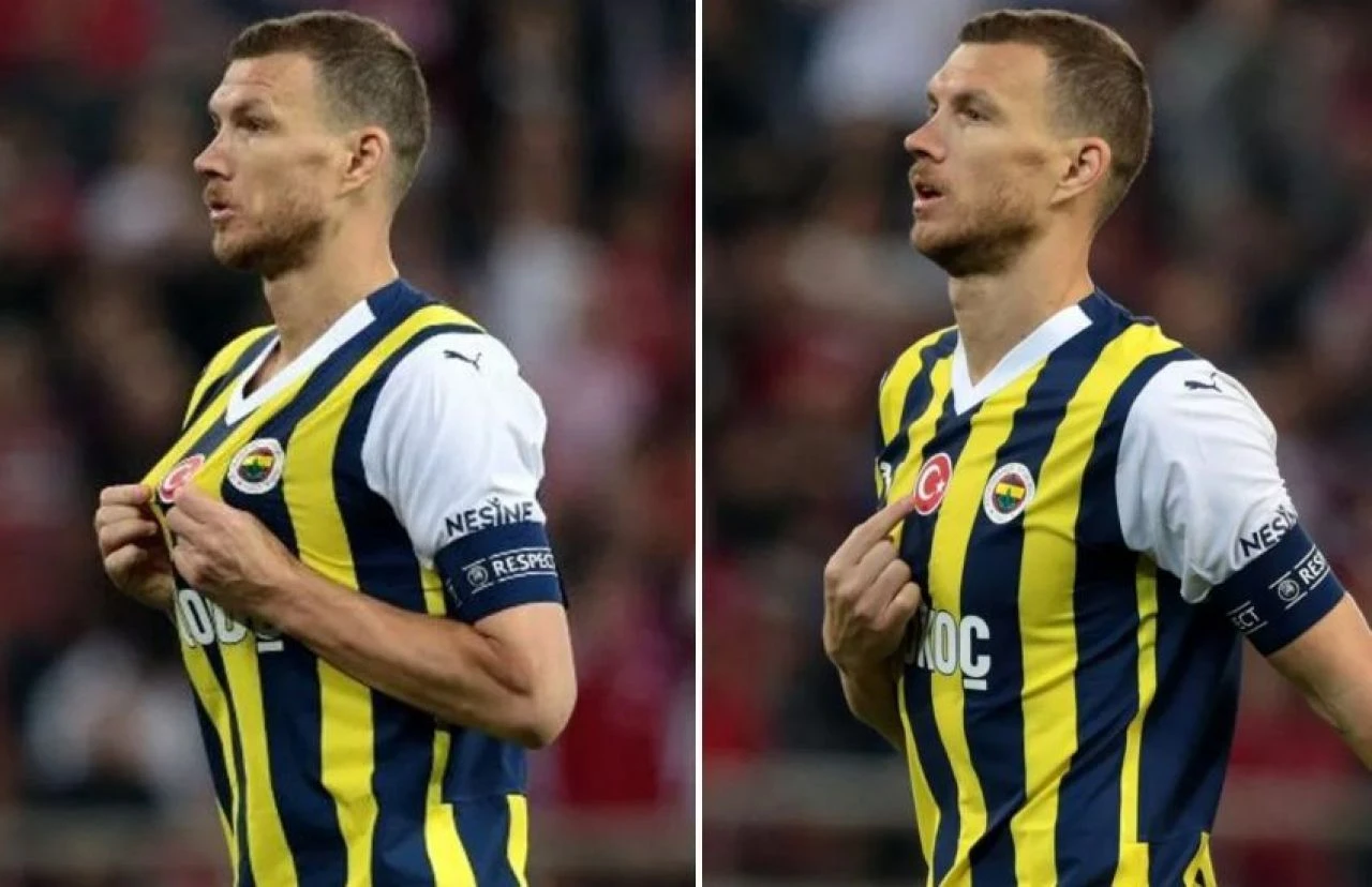 Edin Dzeko'nun Türk bayrağını göstermesi çıldırttı! Yunan basını yıldız golcüyü hedef aldı