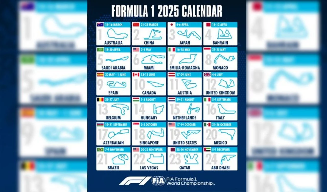 Formula 1'de 2025 yılı takvimi belli oldu