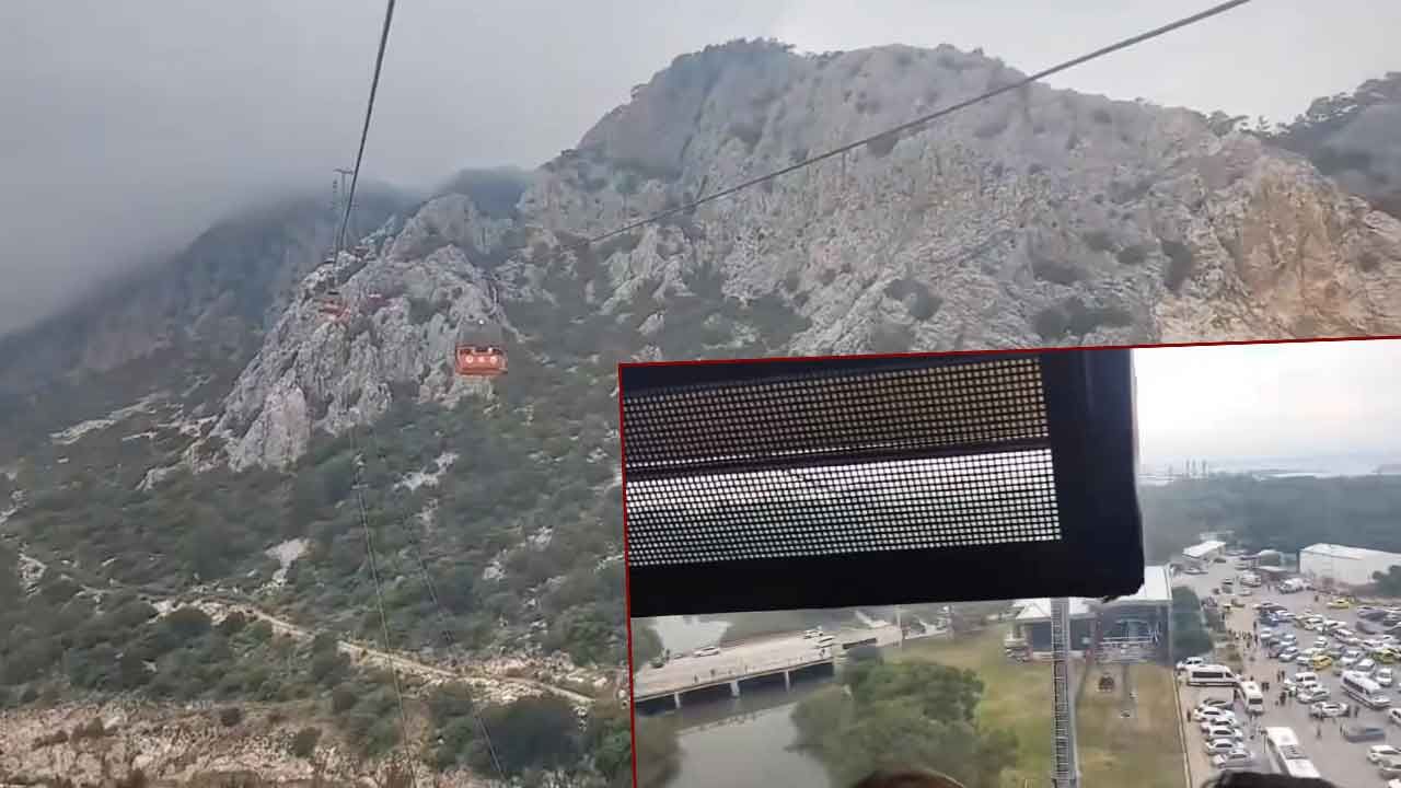 Teleferikte mahsur kalan vatandaşlar o anları sosyal medyada paylaştı