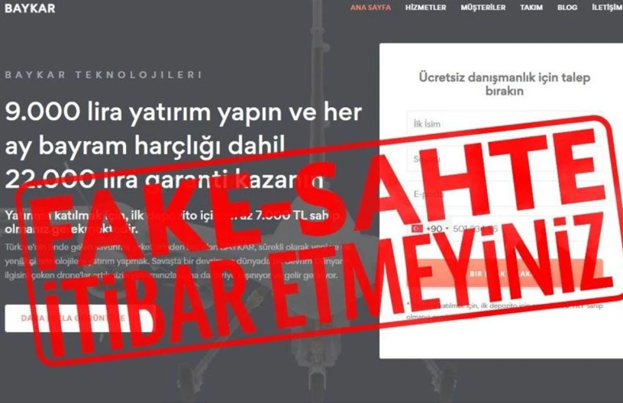 Baykar’dan dolandırıcılık uyarısı: Sahte ilan ve haberlere itibar etmeyin - 1. Resim