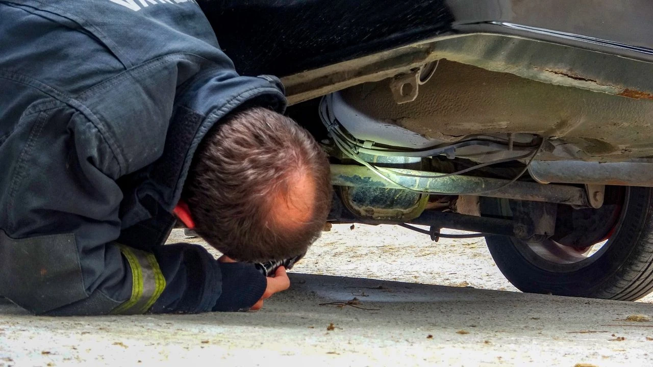 Otomobilde yılan paniği! İtfaiye alarma geçti