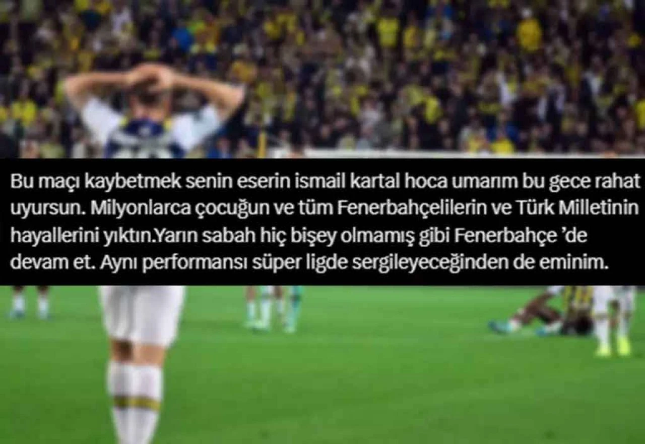 Fenerbahçeli taraftarlar elenmenin faturasını İsmail Kartal'a kesti: Hayallerimizi yıktın - 2. Resim