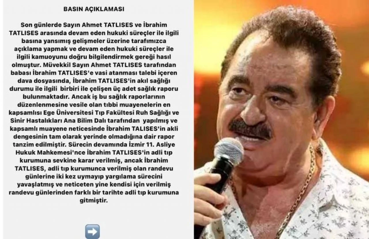 İbrahim Tatlıses "Reddi-miras yapacağım" dedi, oğlu rapor sundu