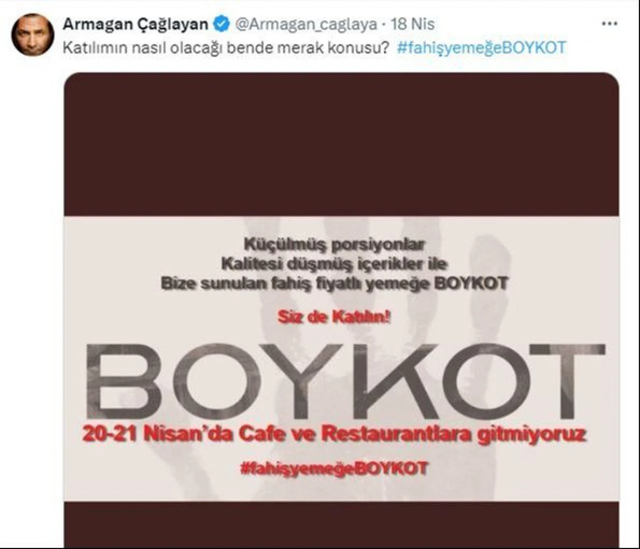 Fahiş yemeğe boykot çığ gibi büyüyor, restoran ve kafeler hedefte! Ünlü isimlerden de destek geldi - 3. Resim
