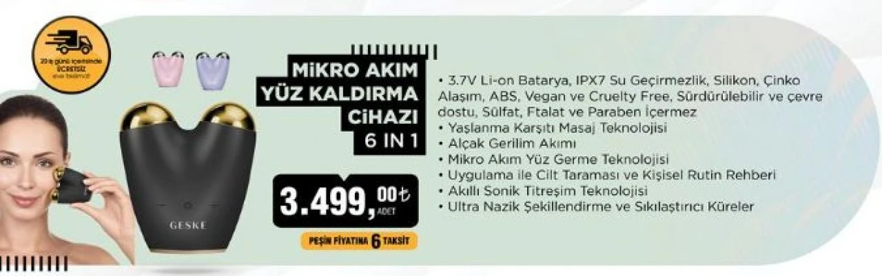 BİM Aktüel cilt bakım ürünlerindeki indirim için son gün Salı! Siyah nokta temizleyici, Yüz kaldırma cihazı ve daha fazlası - 3. Resim