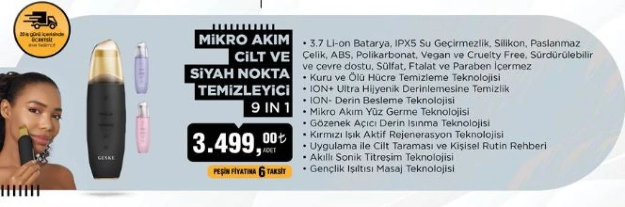 BİM Aktüel cilt bakım ürünlerindeki indirim için son gün Salı! Siyah nokta temizleyici, Yüz kaldırma cihazı ve daha fazlası - 2. Resim