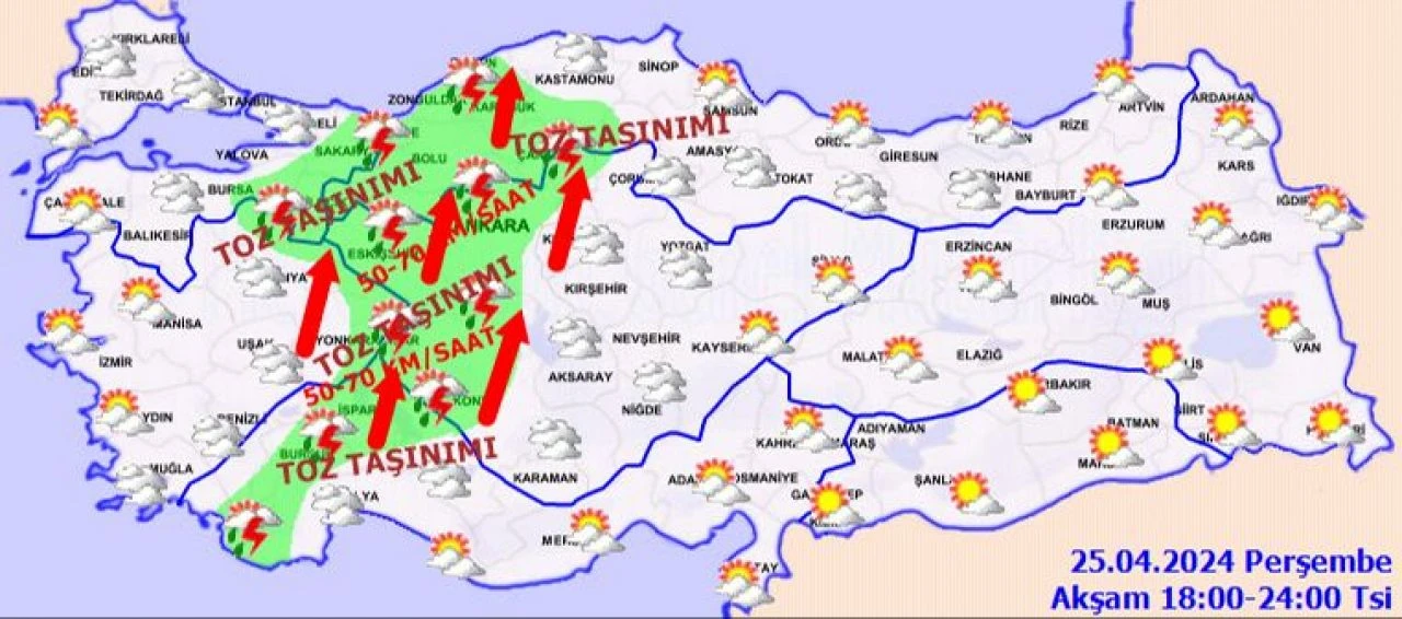 Meteoroloji'den yeni  rapor! 12 il için yağış alarmı... İstanbul, Ankara, İzmir ve il il 25 Nisan hava durumu - 3. Resim