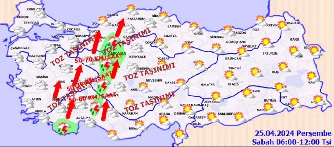 Meteoroloji'den yeni  rapor! 12 il için yağış alarmı... İstanbul, Ankara, İzmir ve il il 25 Nisan <a href=