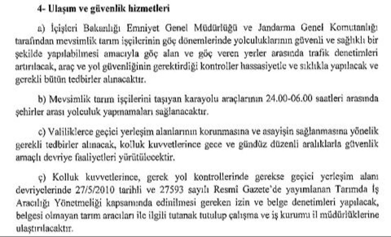 Resmi Gazete'de yayınlandı! Mevsimlik işçilere yolculukta saat sınırı - 1. Resim