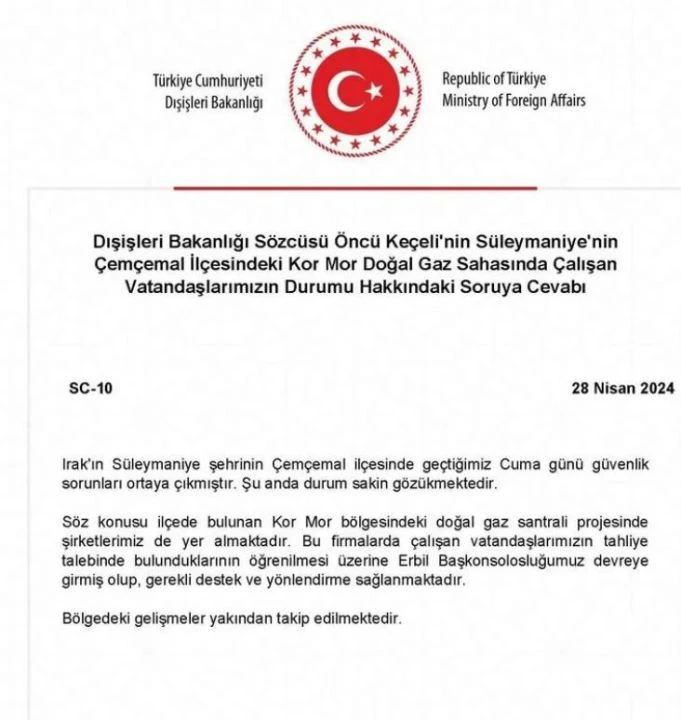 Dışişleri Bakanlığı'ndan Süleymaniye'deki saldırıyla ilgili flaş açıklama - 1. Resim