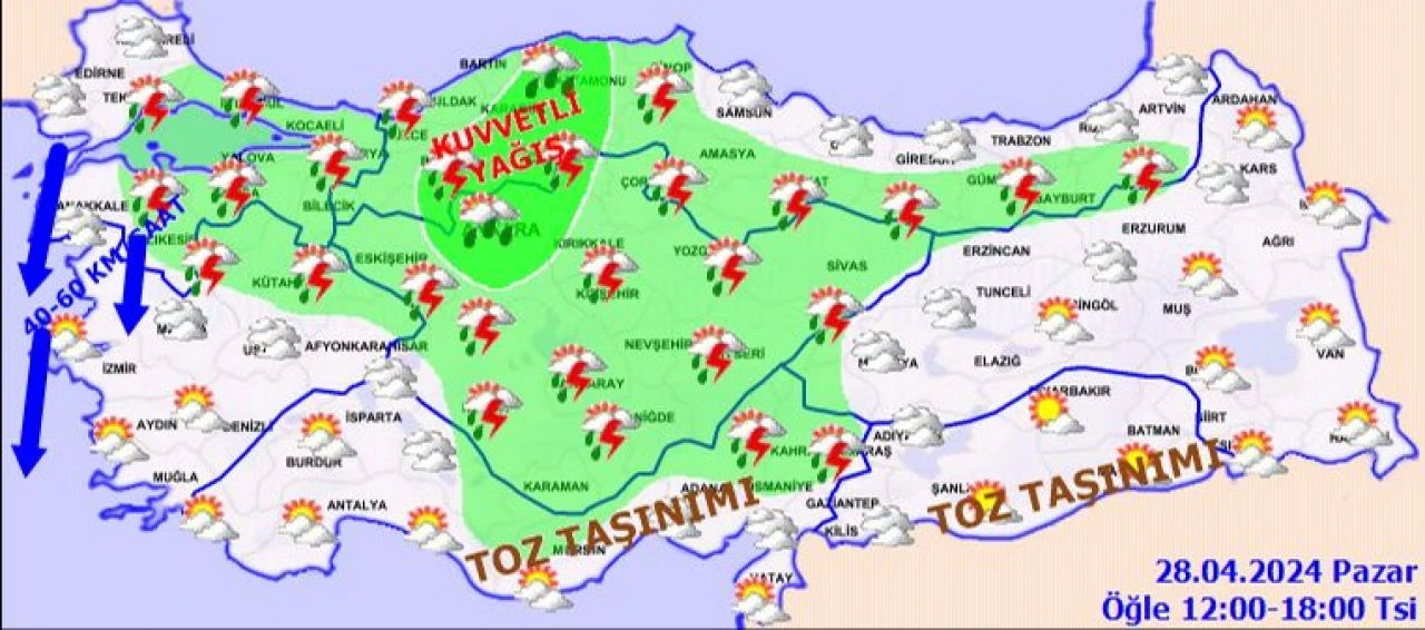 Meteoroloji uyardı: Şiddetli yağmur ve sel riski! İstanbul, Ankara, İzmir ve il il 28 Nisan hava durumu raporu - 3. Resim