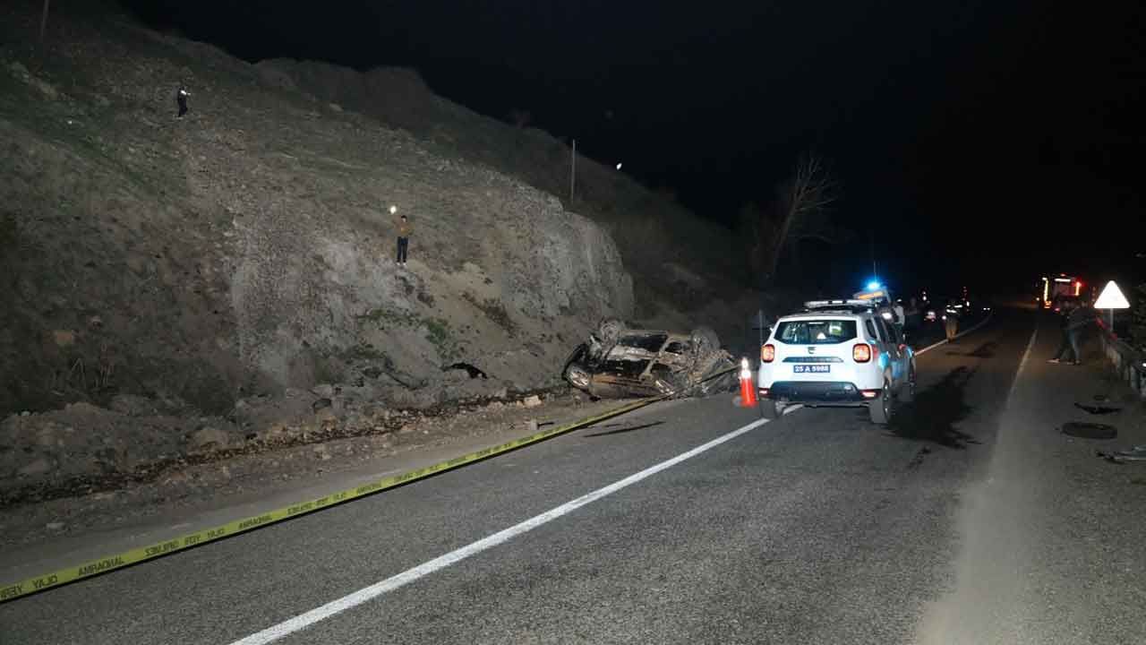 Erzurum&#039;da otomobil takla attı: 3 ölü, 2 yaralı