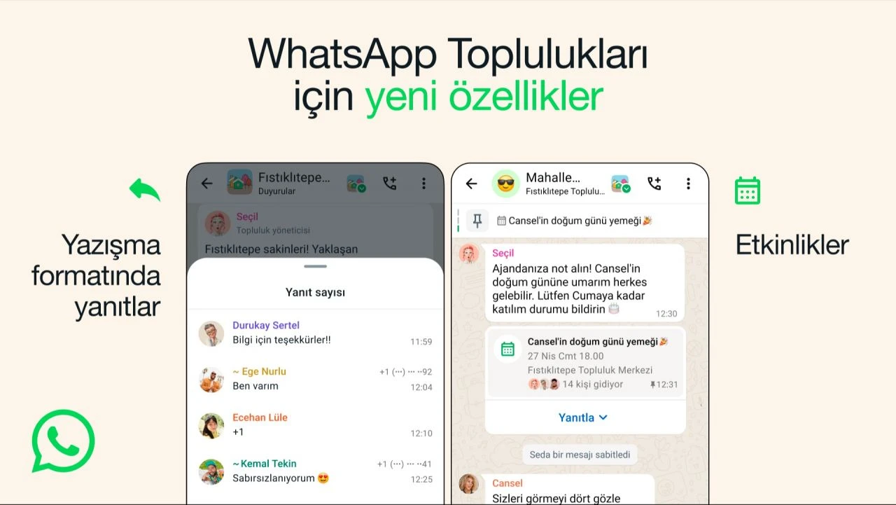 WhatsApp'tan iki yeni özellik: Facebook gruplarındaki seçenek topluluklara geldi