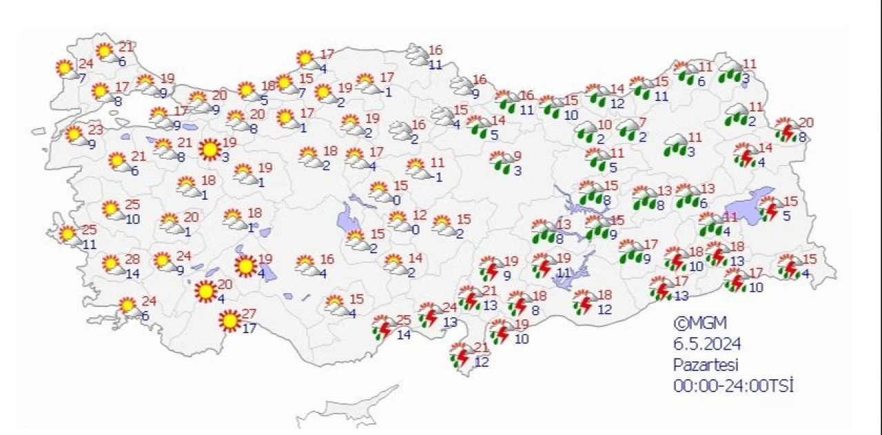 Türkiye ikiye bölündü! Meteoroloji'den 6 Mayıs için hava durumu uyarısı