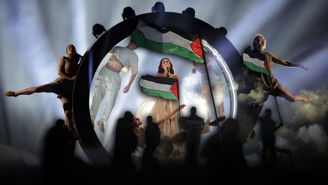  -Eurovision'da İsrail protestosu