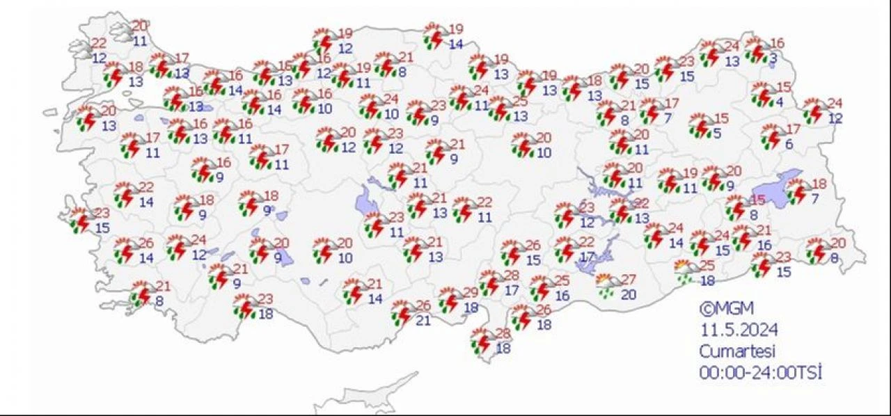 Meteoroloji uyardı! Yurdu iki taraftan sıkıştıracak 11 Mayıs hava durumunda 29 ile uyarı - 4. Resim
