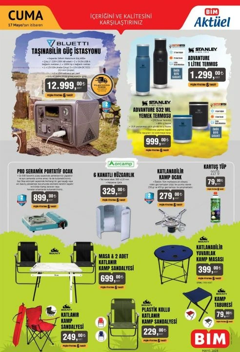 BİM Aktüel 17 Mayıs 2024 kataloğu! Taşınabilir güç istasyonundan, kamp malzemelerine bu hafta gelecek ürünler - 5. Resim