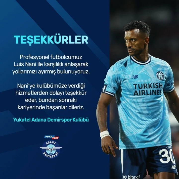 Luis Nani Adana Demirspor'dan ayrıldı - 1. Resim