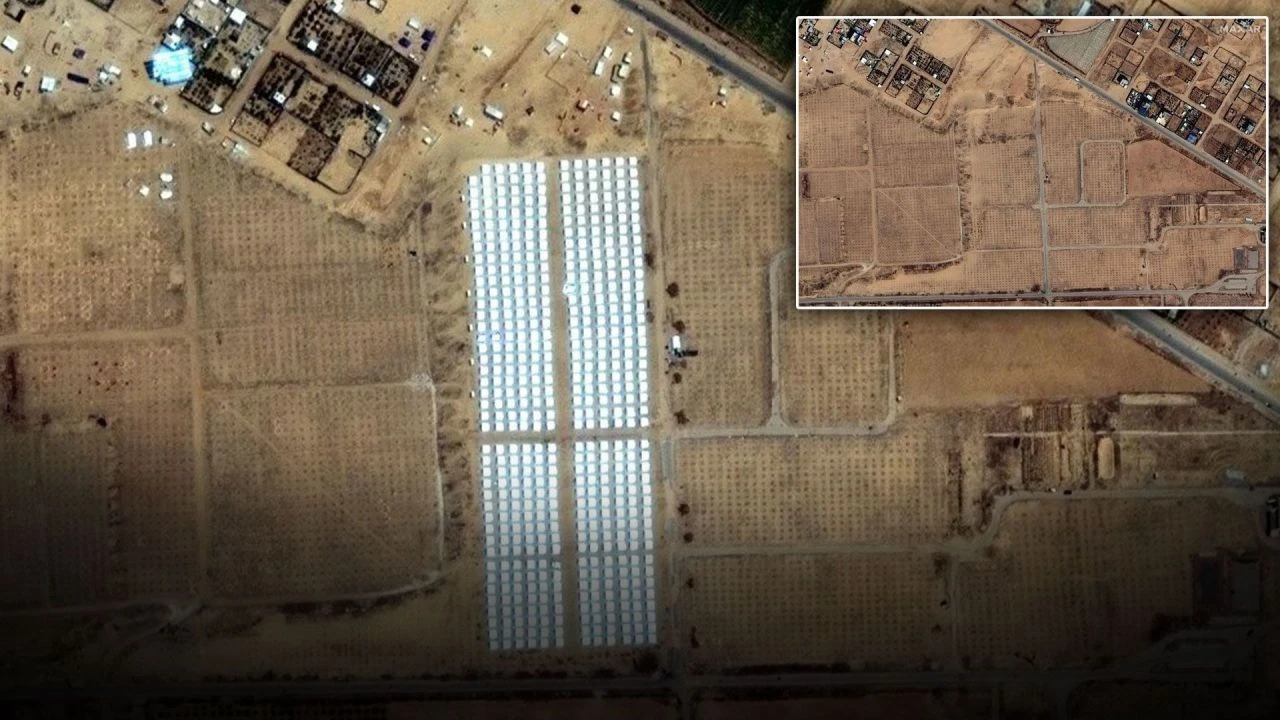 Filistinlilere zulüm uydu görüntüleriyle ortaya çıktı! İşte Refah'ta öncesi ve sonrası