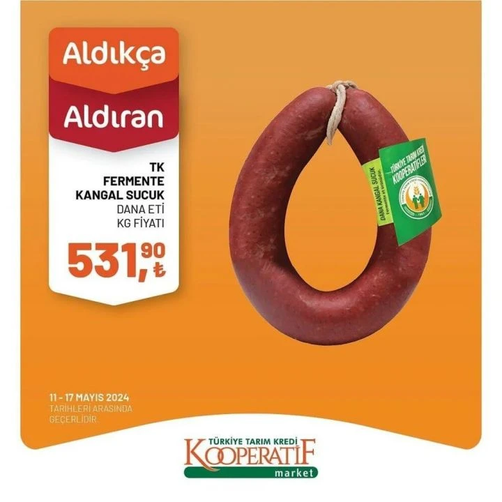 Tarım Kredi Marketlerde kıymadan dana sucuğa dev indirimlerin bitmesine saatler kaldı! 17 Mayıs Tarım Kredi market indirimleri