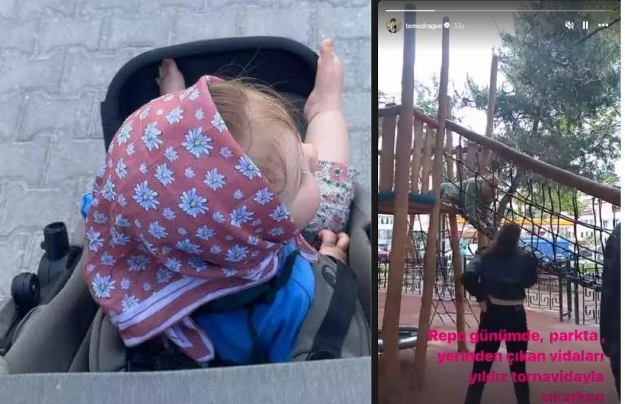 Bahar'ın yıldızı Demet Evgar'dan annelik hareketi! Belediye parkını onardı - 1. Resim