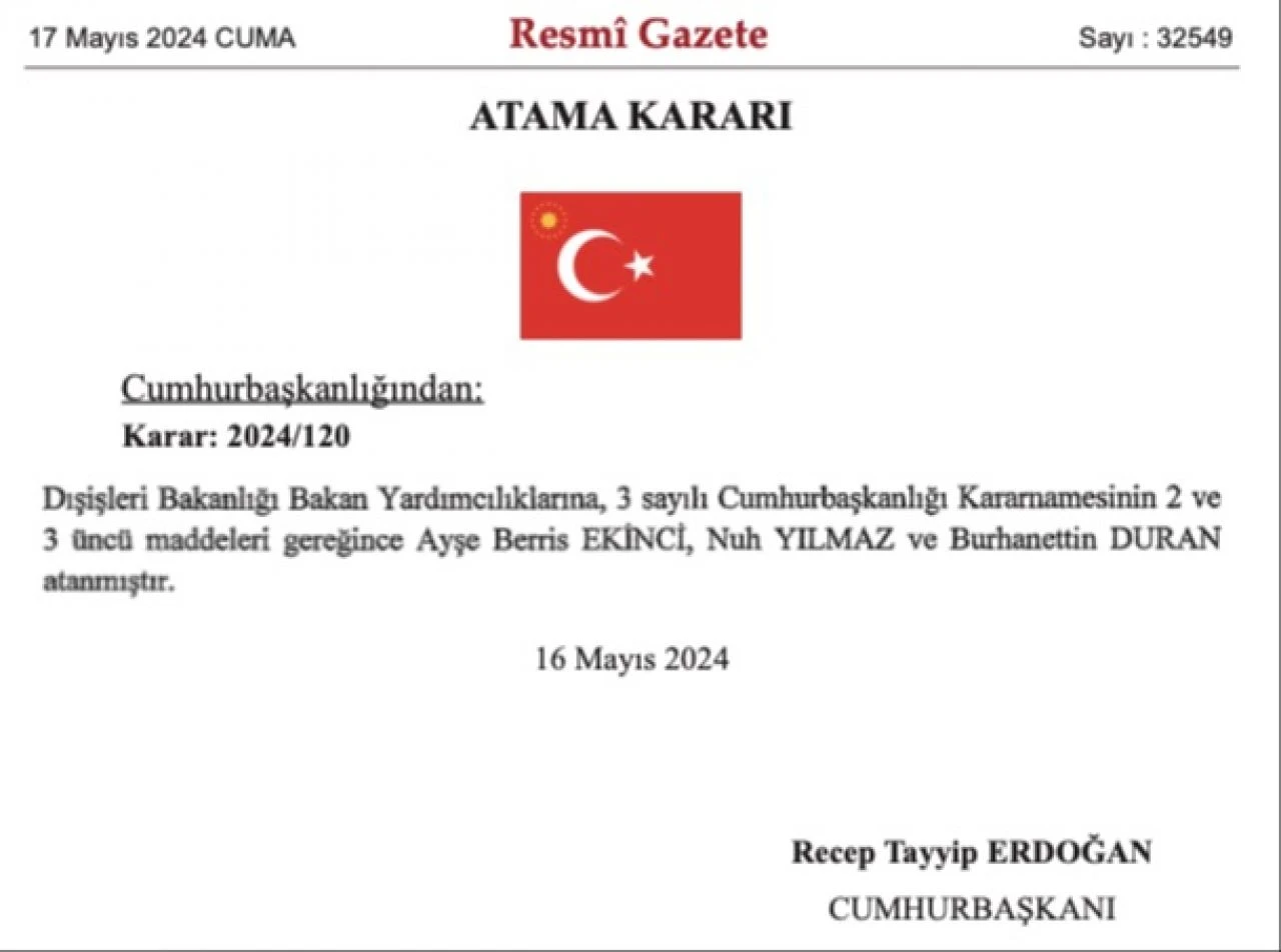 Son dakika! Dışişleri Bakanlığına yeni atama! Resmi Gazete'de yayımlandı - 1. Resim